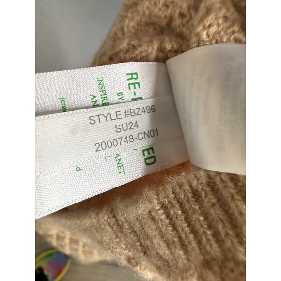 J.Crew Cashmere Pointelle Tank Top Sweater Womens M Khaki Cropped Quiet Luxury - Picture 7 of 8